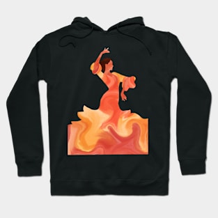 Flamenco dancer in vibrant colors Hoodie